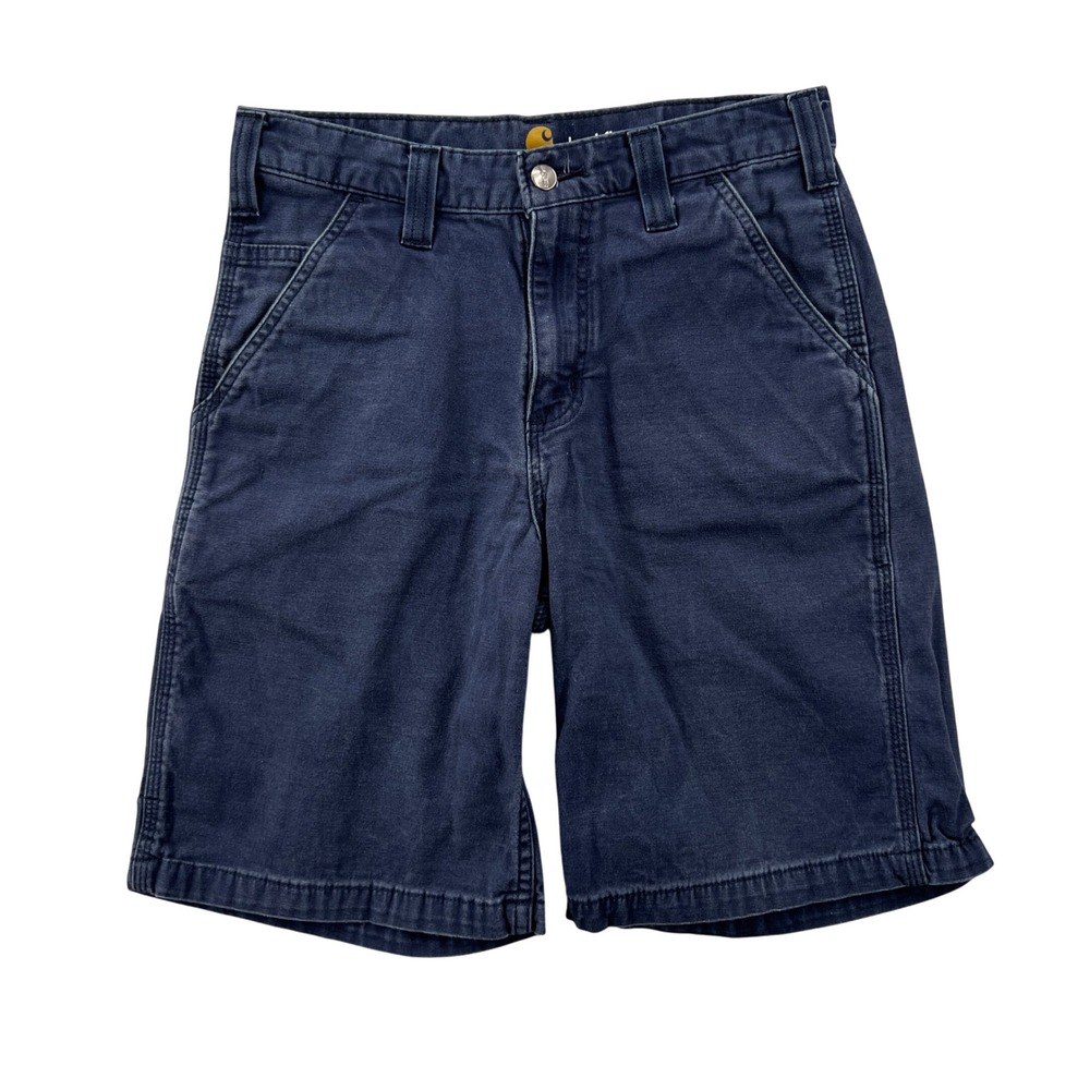 Carhartt Relaxed Fit Rigby Canvas Work Shorts Men 30 Navy Blue Utility Workwear